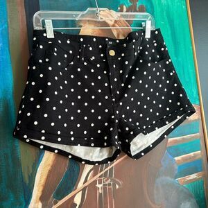 H&M Black and White Polka Dot High Waist Shorts 10